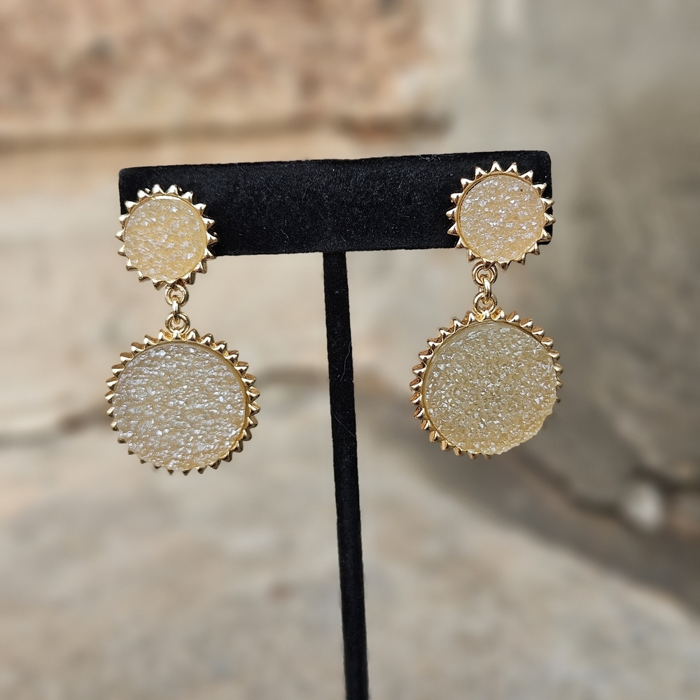 Sugarfix Chic Gold Textured Drop Dangle Earrings Post Back Women's Jewelry